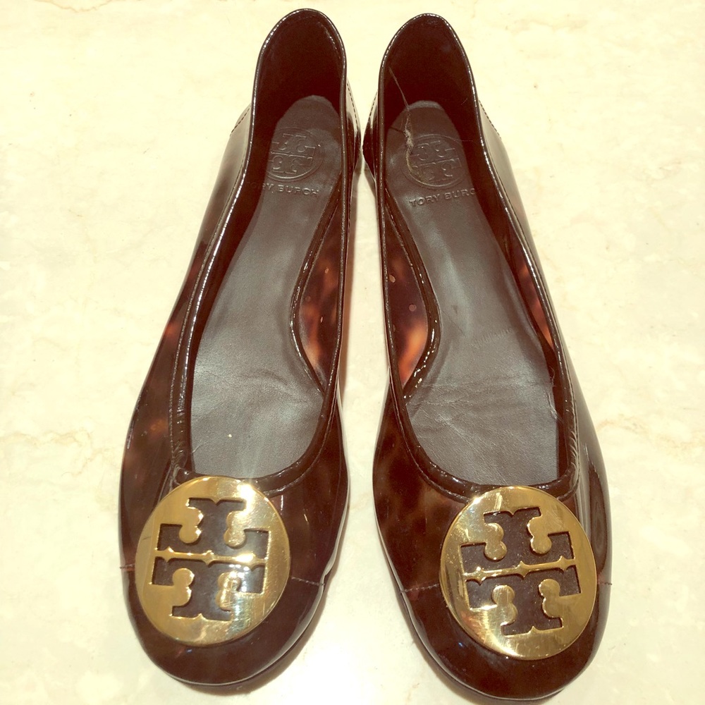 Tory burch plastic tortoise shell flats